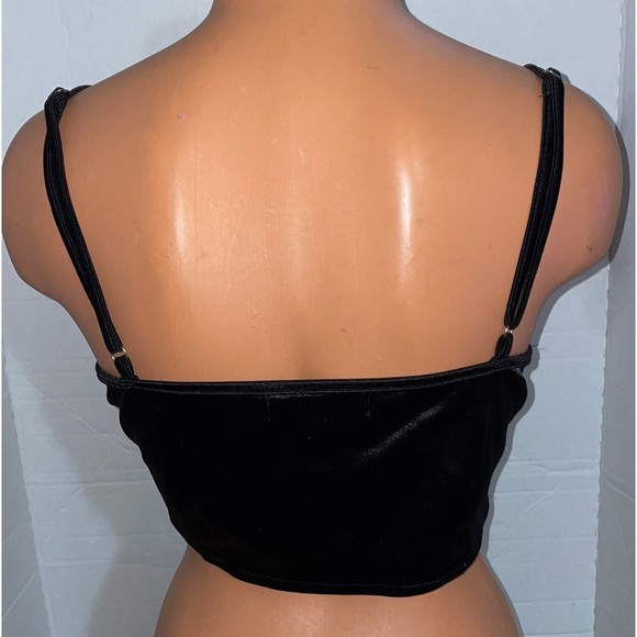 Vintage Silky Missguided black cropped Camisoles Tank Top 8 - Picture 8 of 10